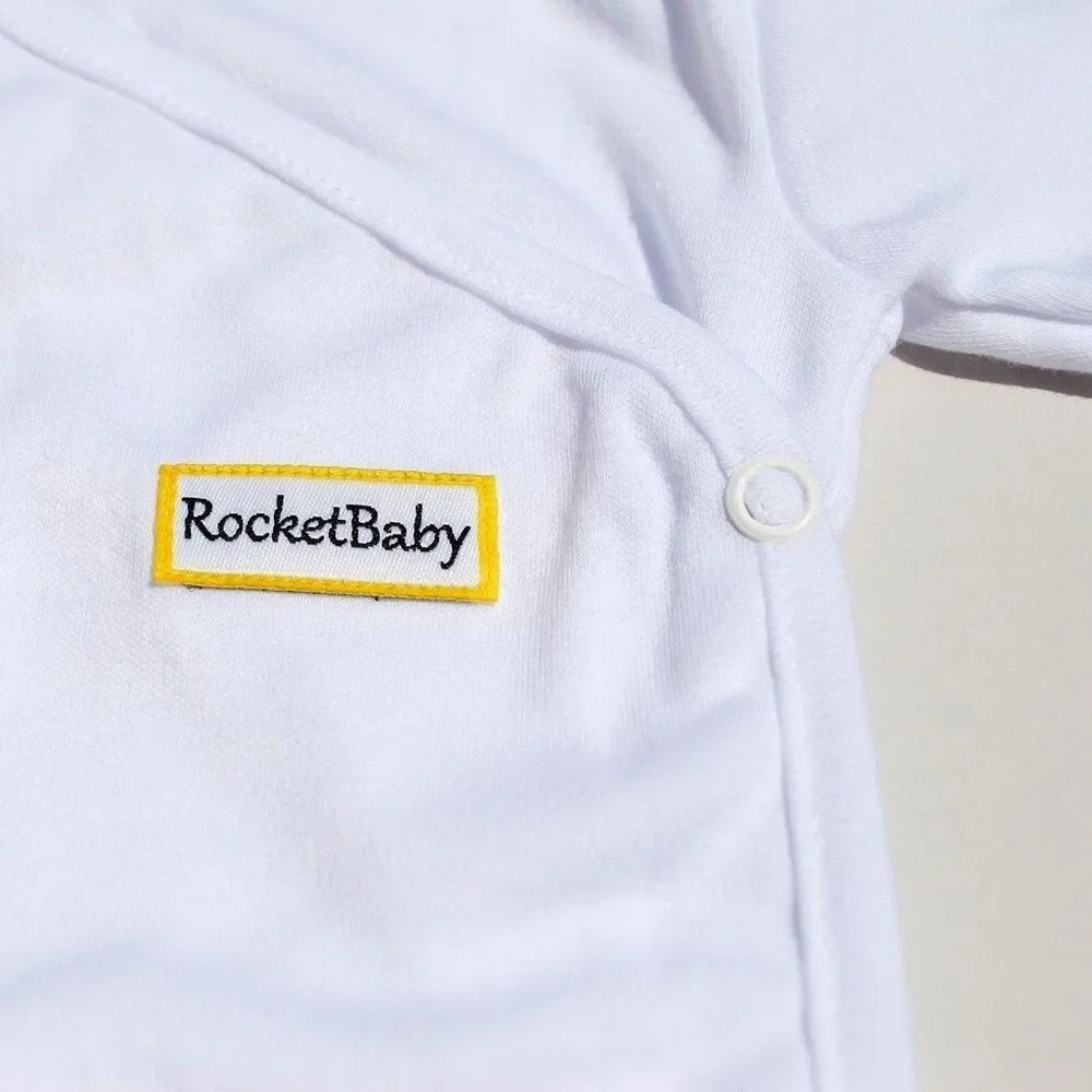 ROCKETBABY Bodysuit Kimono Short Sleeve White